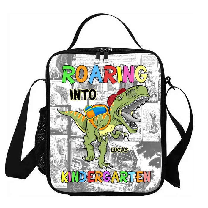 Custom Personalized Back To School Dino Bag Sets - Gift Idea For Kids/ Dino Lovers - Roaring Into 2nd Grade