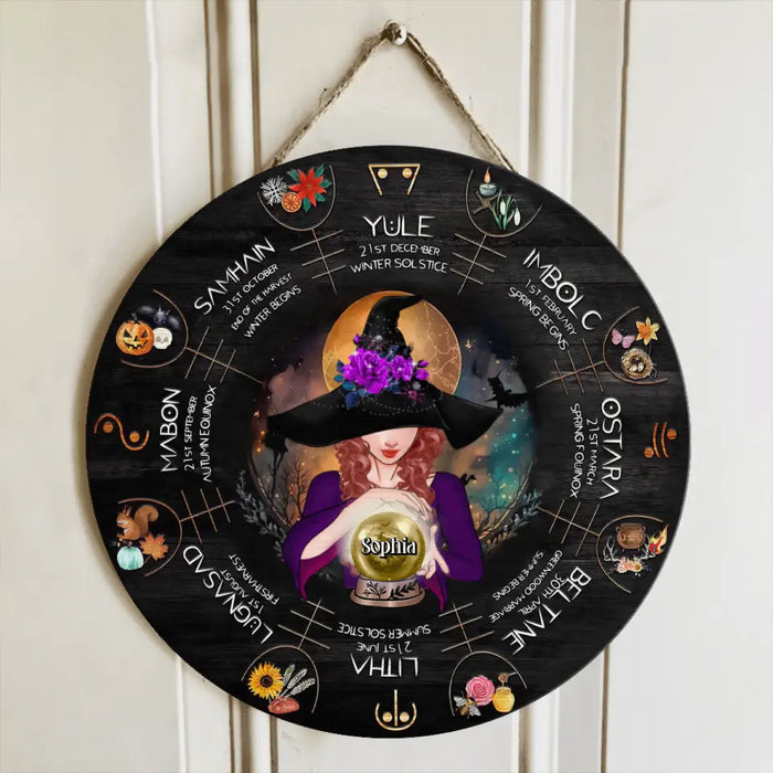 Custom Personalized Witch Wooden Sign - Halloween Gift Idea