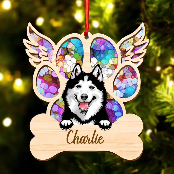 Custom Personalized Dog Suncatcher Ornament - Christmas/Memorial Gift Idea for Dog Owners