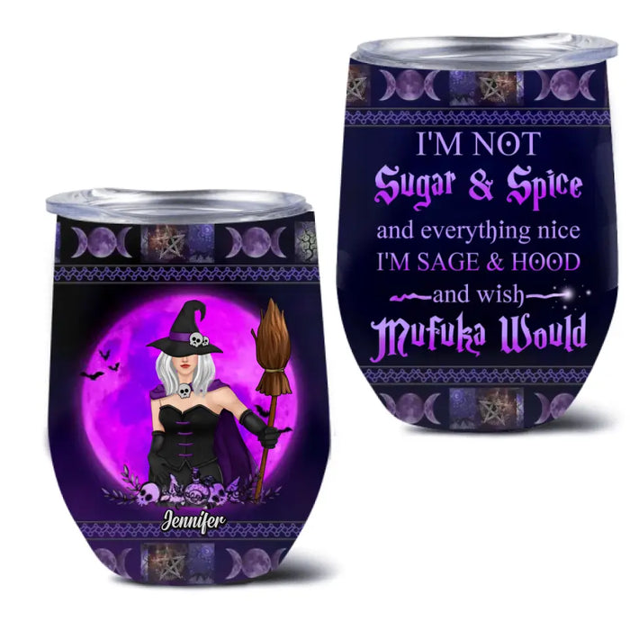 Personalized Witch Besties Wine Tumbler - Gift Idea For Halloween/Witch Lovers/Friends - Upto 5 Girls - We're Not Beautiful Disasters Or Hot Messes copy