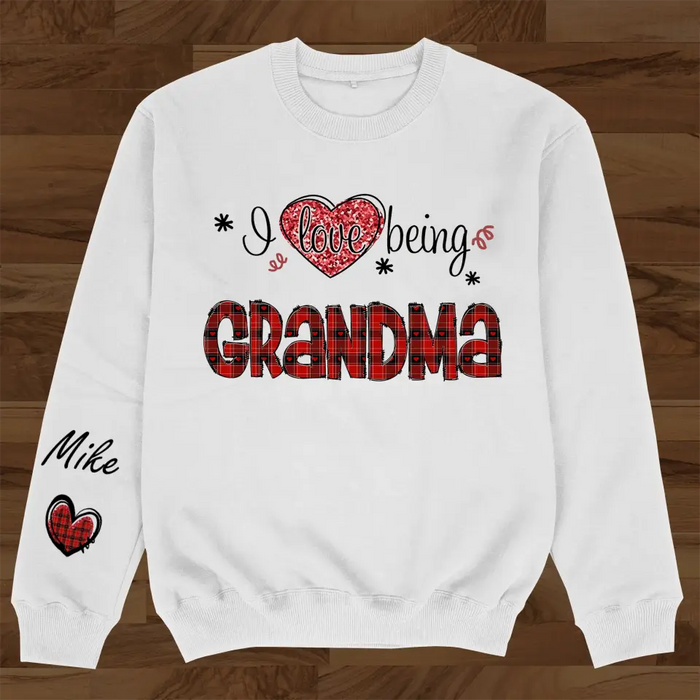 Custom Personalized Grandma AOP Sweater - Upto 10 Children - Christmas Gift Idea for Grandma - I Love Being Grandma