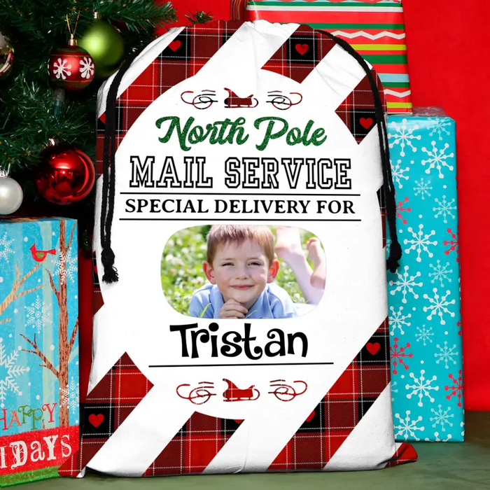 Custom Personalized Kid Santa Sack - Christmas Gift Idea for Kids - North Pole Mail Service Special Delivery For Kid