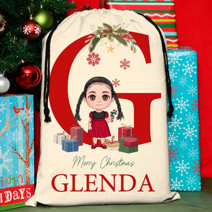 Personalized Kid Santa Sack - Gift Idea For Christmas/ Kid - Custom Kid's Name