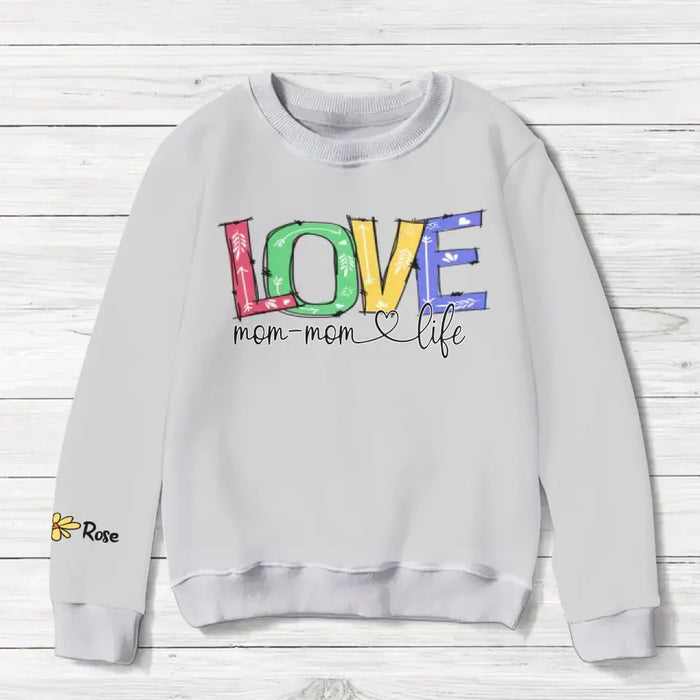 Custom Personalized Love Grandma Life All-Over Print Sweater - Upto 10 Children - Christmas Gift Idea for Grandma