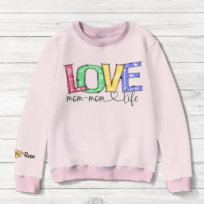 Custom Personalized Love Grandma Life All-Over Print Sweater - Upto 10 Children - Christmas Gift Idea for Grandma