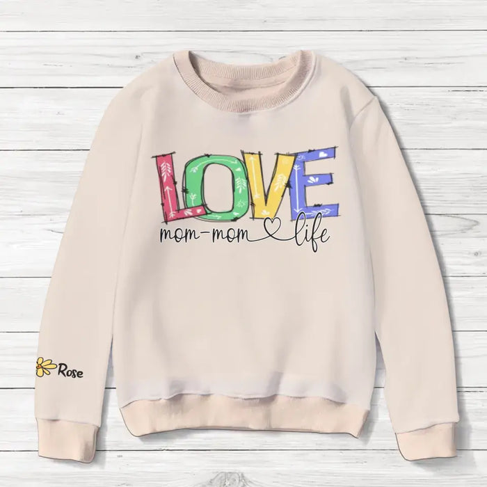 Custom Personalized Love Grandma Life All-Over Print Sweater - Upto 10 Children - Christmas Gift Idea for Grandma